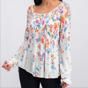 FLORAL FLOWY FREE PEOPLE TOP SIZE LARGE
